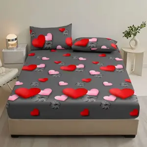 3-Piece Daisy Floral Bedding Set (fitted Sheet + 2 Pillowcases), Spring Theme, Soft Breathable Mattress Protector, Bedroom Decor, Bed Sheets