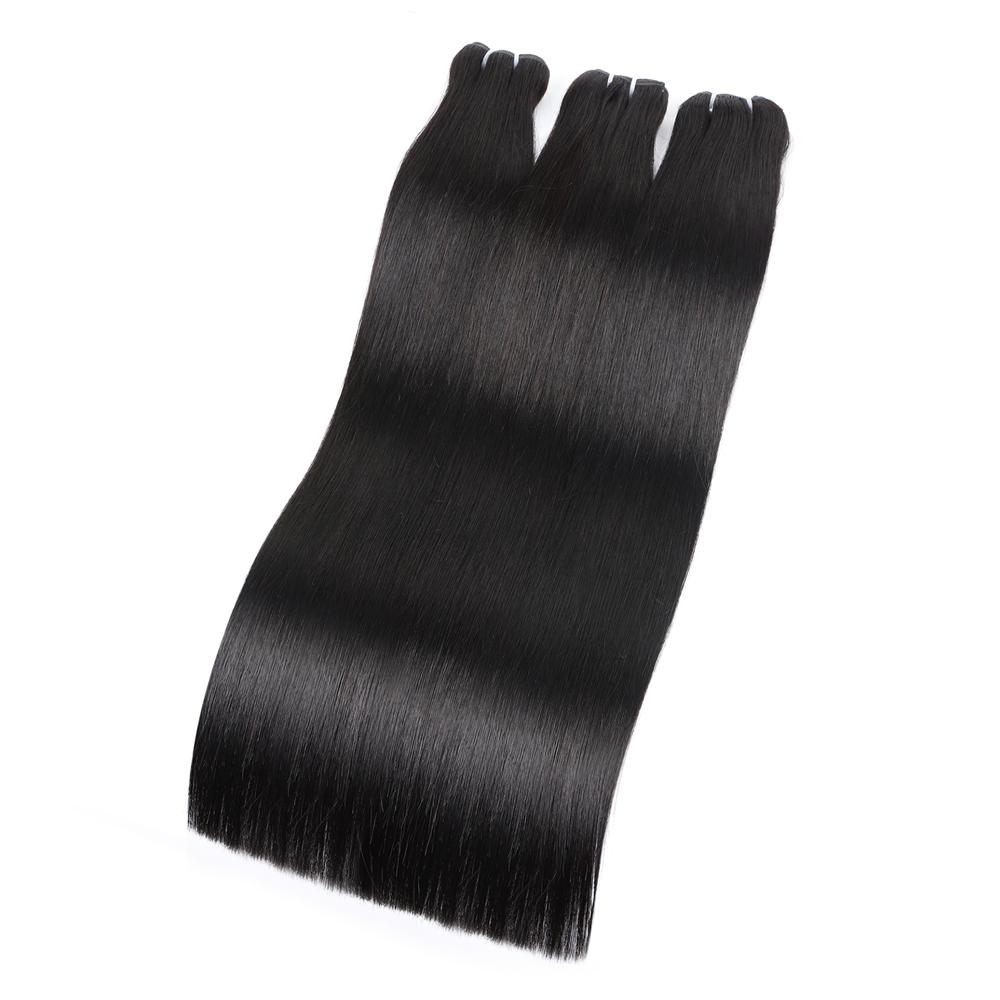 15A Upgraded 100% Premium Raw Human Hair Bundles With 2x6 Lace Closure Body Wave Virgin Human Hair Bundles Straight Hair Quick Weave Salon Quality Human Hair Bundles for Sew in Brazilian Hair Extensions