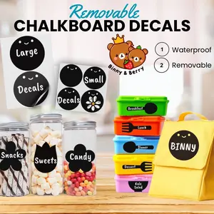 Binny&Berry  Decorative Removable Vinyl Decals Waterproof Chalkboard Labels