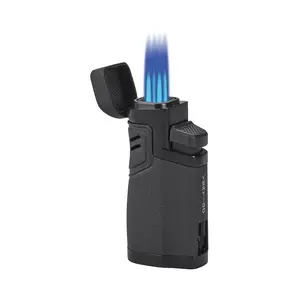 Vertigo Hercules Quad Flame Torch Lighter with Four Flames for Quick Easy Lighting Durable Design and Easy to Use Ideal Accessory