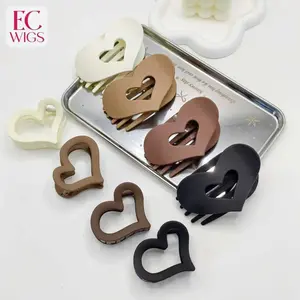 8pcs-set Elegant Solid Color Noe Curly Hair Clips,  Lady Hair Clips, Leah  Claw  Clips, Matte Large French Hair pin, Comfortable Strong Hold Hair Claw for Ponytail, Bun and Half-Up Styles,  Minimalist Fashion Style for Daily Wear & School