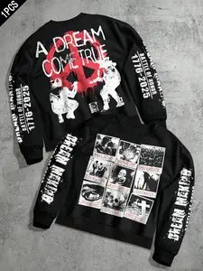 Unisex Round Neck Sweatshirt, Letter Star Print Design, Casual Style, Moderate Fabric, Fall & Winter Wear