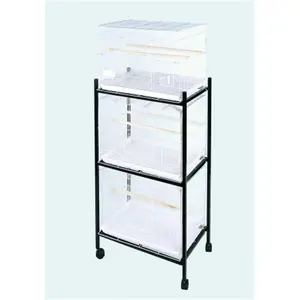 212 MAIN 3-Tier Pet Cage Organiser Racks, Compatible with 503 Cages, Acrylic Shelf, Easy-Clean Pet Accessory for Farm Animal & Poultry Supplies