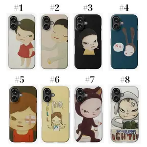 Yoshitomo Nara Tough Phone Case - Durable Impact-Resistant Case with Glossy Finish, Apple Compatible, UV Protection, Lay-Flat Bezel for Screen Protection