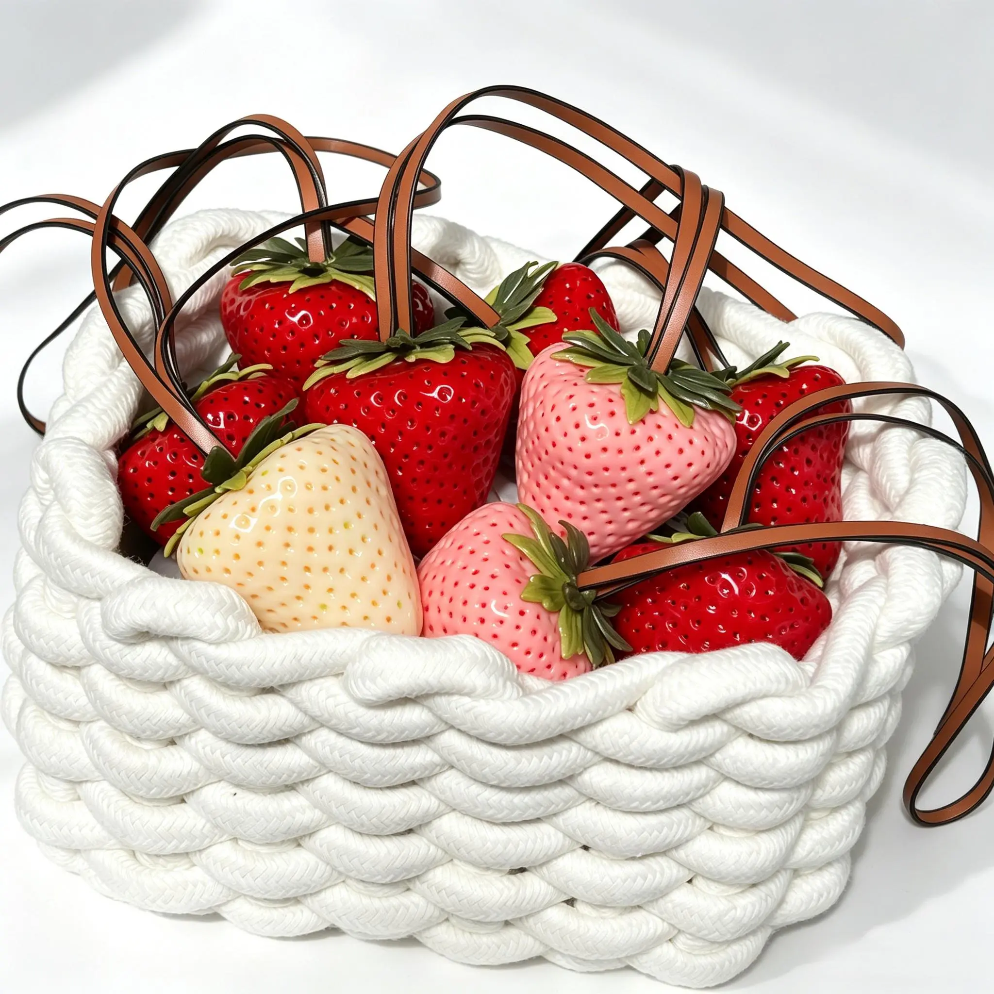 Playful Pink Strawberry Character Hanging Decor - Cute Sparkly 3D Strawberry Charms, Lightweight Decorative Keychain, Home Supplies for Purses, DIY Decoration
