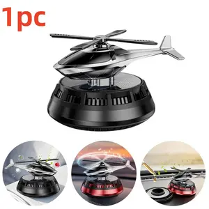 Car Air Freshener Diffuser, Helicopter Solar Rotating Aluminum Alloy Diffuser, Stress Relief & Odor Purification, for Car Office Home Study Room, Car Aroma Diffuser