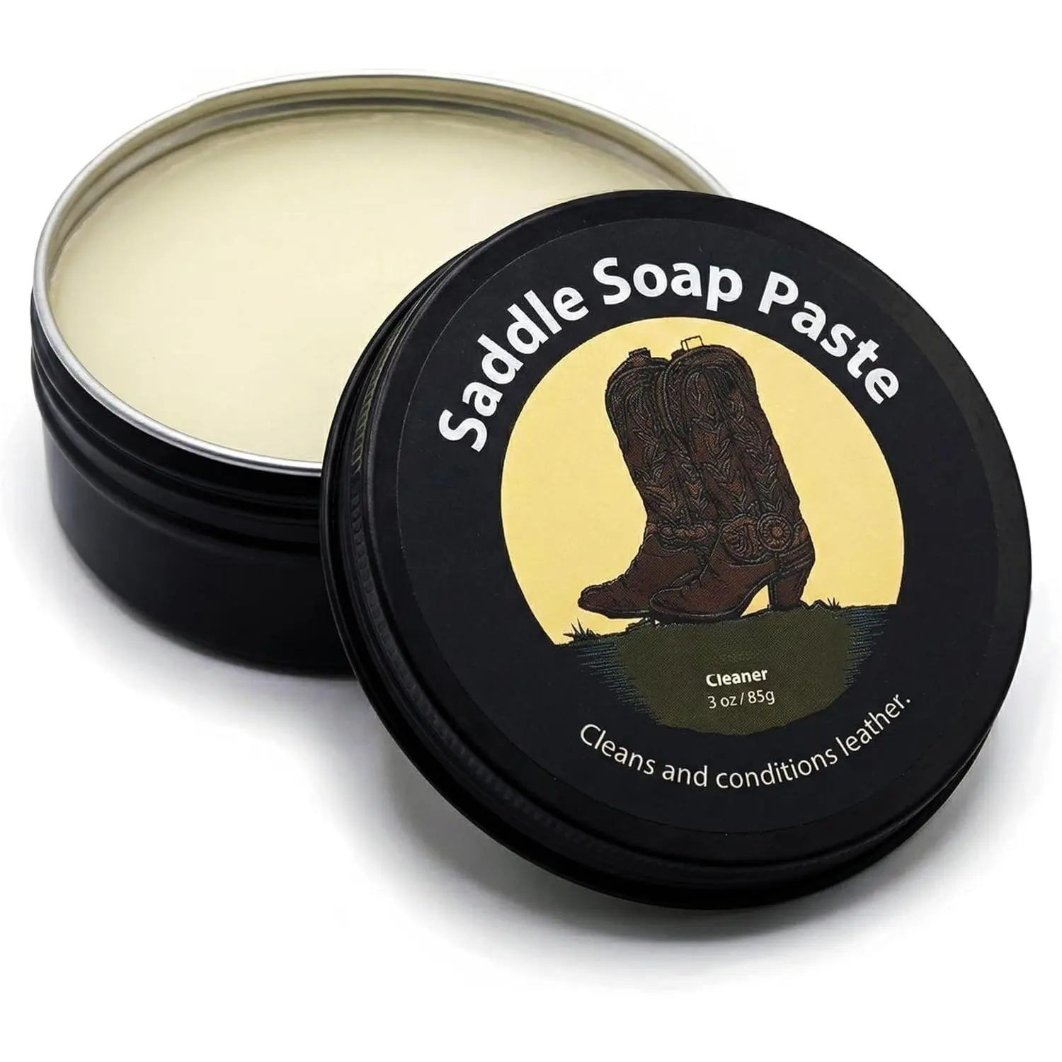 Saddle Soap for Leather - Leather Soap Cleaner & Conditioner - Restore & Soften Boots & Shoes - 3 oz