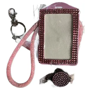 Bling Badge Holder - Black & Pink ID Holder for Office & Workplace - High-Quality Materials - Secure & Easy Access - Compact Design - Stylish & Modern - Perfect for Everyday Use & Special Events