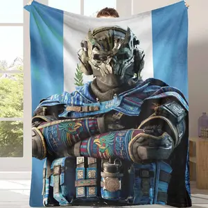 Guatemalan Warrior Flannel Blanket  Mayan Culture and Ancient Bird Totem Print  Ultra Soft Plush Lightweight Cozy Warm Breathable Fabric  Suitable for Living Room Sofa Bed Couch Travel Camping Gift Office Nap Decor, Flannel Blankets, Graphic Blankets