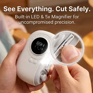 2026 upgraded version: Safe electric nail clipper (with LED light and debris collection box), USB charging, dual safety modes, suitable for seniors, children, adults, men, and caregivers.