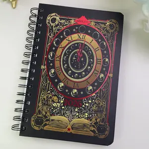 2026 Spiral Bound Planner, Astrology Moon Phase Clock Design, Weekly & Monthly Goal Planner, Witchy Aesthetic Journal, Lunar Calendar Notebook for Productivity, Self Care & Manifestation