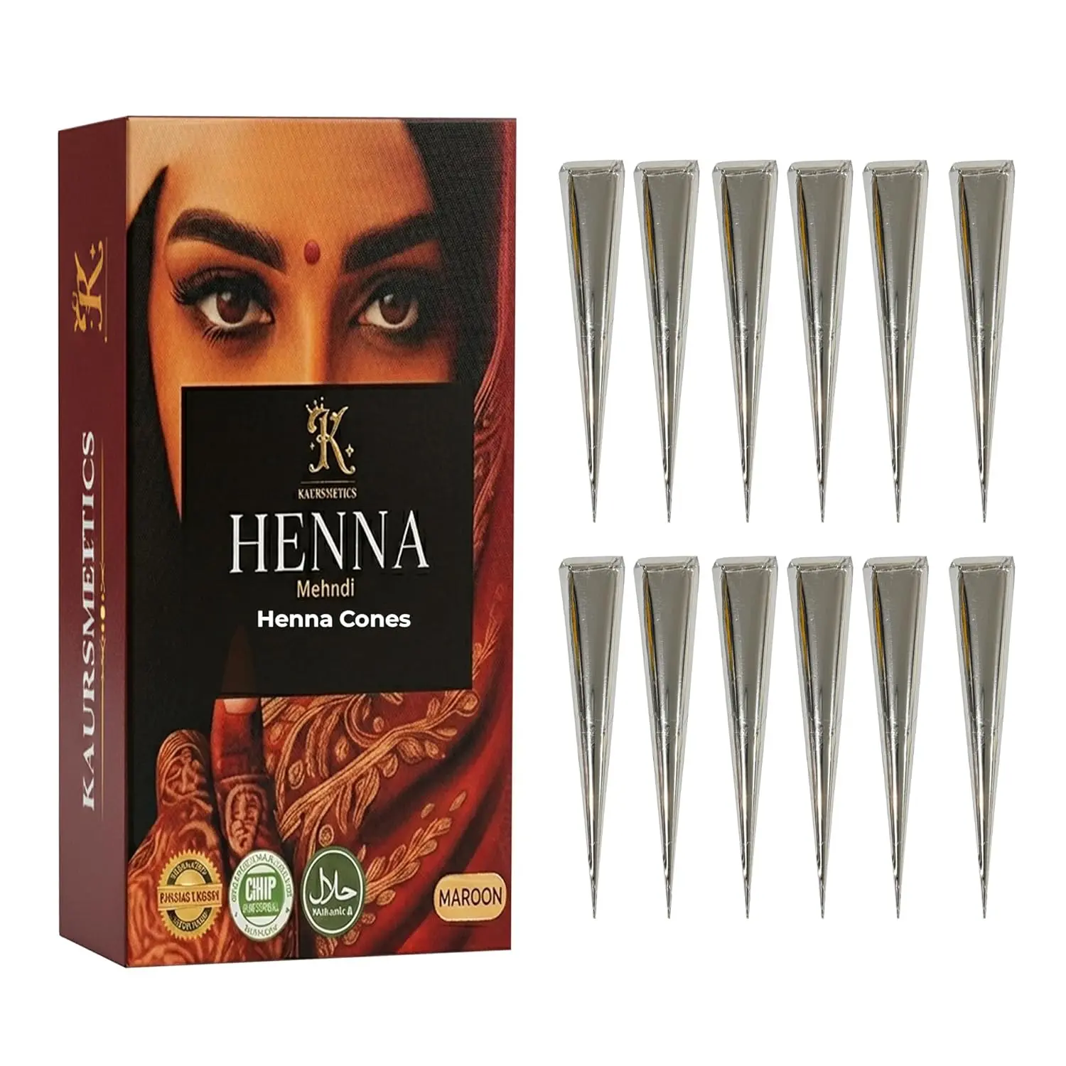 Henna Cones for Hair Coloring Henna Paste for Deep Conditioning and Herbal Hair Tint Traditional Botanical Hair Dye Long Lasting Hair Care - Pack of 12 Cones