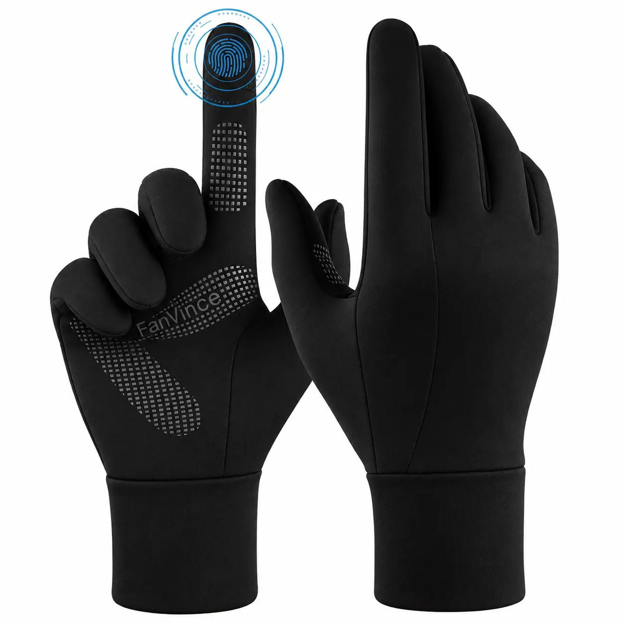 FanVince Winter Gloves for Men & Women, Touch Screen Thermal Ski Gloves Liners, Windproof Water Resistant Full Finger Non-Slip Grip Gloves for Running, Cycling, Biking, Driving, Hiking, Walking, Outdoor Work, Freezer Work, Gardening & Daily Wear