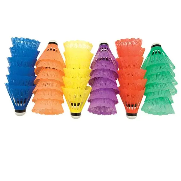 BSN Sports 1297942 Unisex Plastic Training Sporty Badminton Shuttlecocks - Multi-Color, Pack of 36