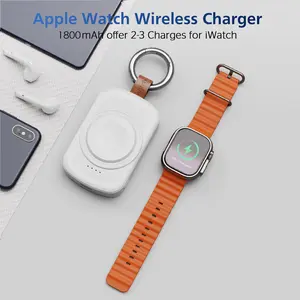 Mini Watch Charger for Apple Watch 1800mAh Series 9/8/7/6/5/4/3/2/SE/Ultra/Ultra 2 Wireless Charging Solution Portable Charger for Your On-the-Go Watch Charging Needs