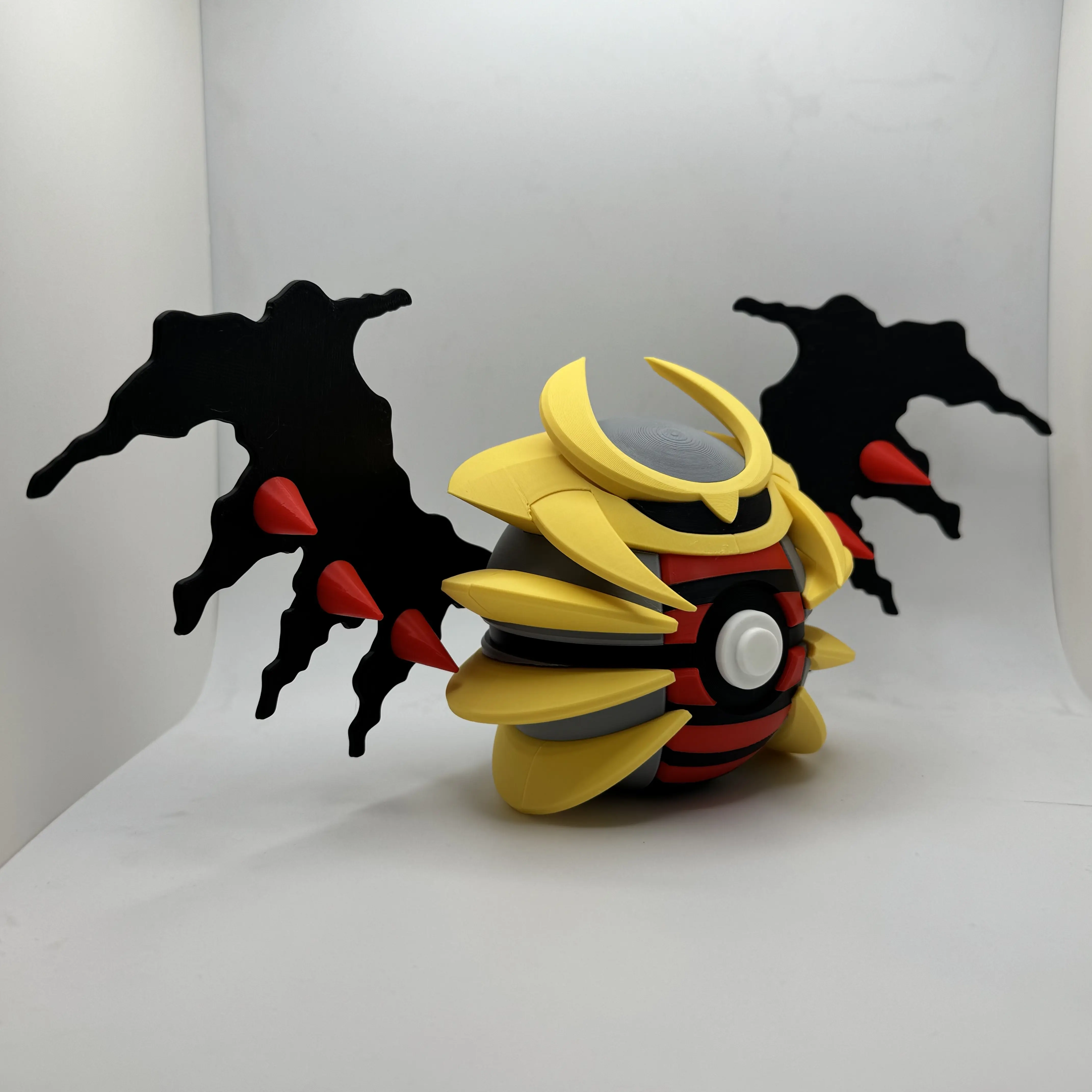 Ominous Hand-Painted Altered Forme Giratina Themed Custom Pokeball - PLA Plastic Collectible for Desks, Game Room Decor