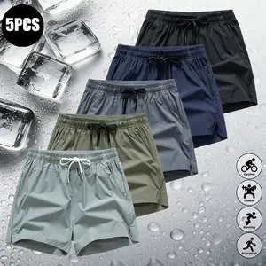 Men’s 5-Pack 5-Inch Lightweight Quick-Dry Sports Fitness Shorts – Stylish, Versatile Outdoor Casual Shorts with Zipper Pockets Men's Breathable