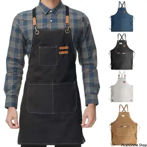 Unisex Adult Oil-Waterproof Apron with Hand-Wipe Function, Tool Pockets & Fashion Coffee Over Style for Household Daily Use, Water Proof