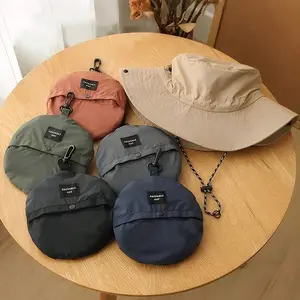 Packable Bucket Hat with Neck Strap Waterproof Quick-Dry Women's Sun Hat for Travel & Outdoor in Multiple Colors