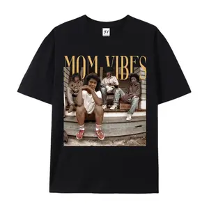 Mom Vibes Vintage 90s Nostalgia Graphic T-Shirt For Women Retro Motherhood Urban Streetwear Short Sleeve Crewneck Casual Everyday Mom Life Tee