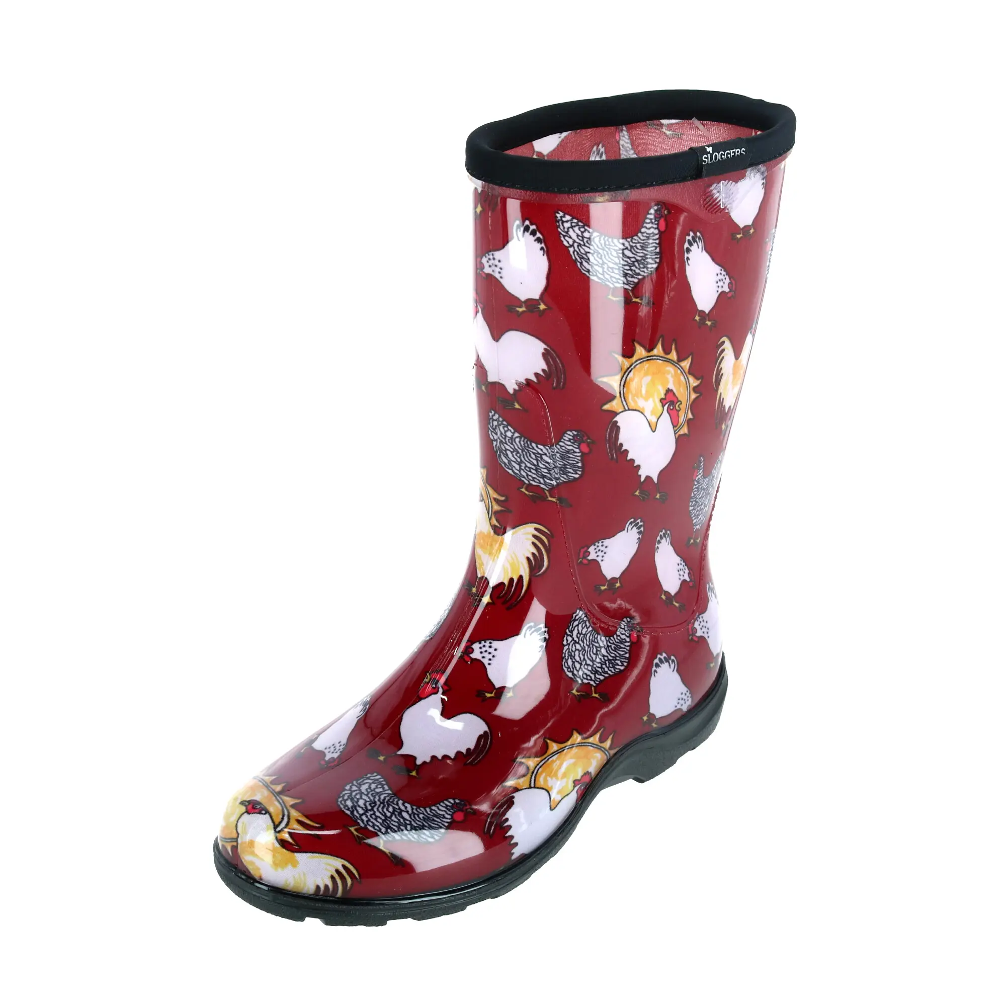 Sloggers Women's Chicken Print Rain and Garden Boots, Rain Shoes
