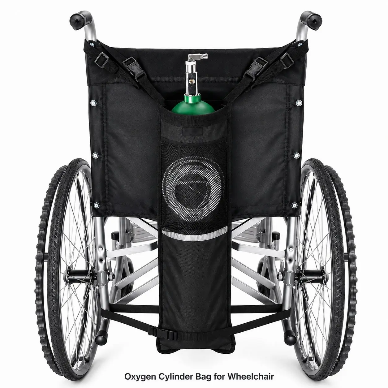 Oxygen Cylinder Bag for Wheelchair Portable Oxygen Tank Holder with Adjustable Straps & Zippers
