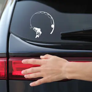 Bass fishing vehicle decal 5x5 inches