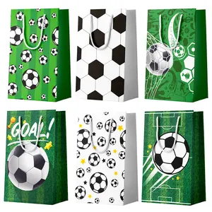 Soccer Gift Bags, 24 Pcs Soccer Favor Bags Set, Soccer Snack Bags, Soccer Paper Bags Soccer Candy Bags for Soccer Birthday Party Decorations & Sports Theme Party Decorations Supplies