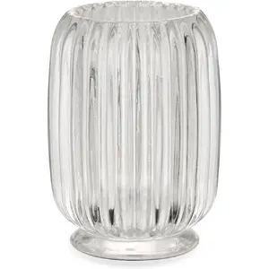 Clear Toothbrush Cup Glass Toothbrush Holder for Bathroom, Unique Toothbrush Holder
