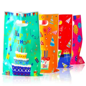 Birthday Party Gift Bag, 50pcs Colorful Gift Wrapping Bag with Handle, Gift Packaging Supplies for Birthday Party, Party Favors for Girls and Boys, Party Favors Assortment, Party Favor Packs
