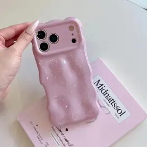 3D Bubble Wave Pattern Phone Case For iPhone 17 Air 16 15 14 13 12 11 Pro Max 14promax 14pro Soft Shockproof Back Cover Cute Girly Cartoon Easy Fashion Versatile High-End Phone Case Suitable