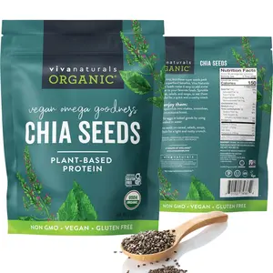 Viva Naturals Organic Chia Seeds, 2 lb (907 g) – Plant-Based Omega-3 and Vegan Protein, Gluten Free & Non-GMO, Perfect for Smoothies, Salads & Chia Pudding