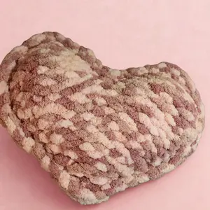 Pink Lush Crochet Pillow - Hand Crochet Pillow with Soft Polyester Fiber Filling