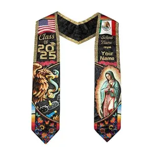 [HOT 2026] Customize Mexican Graduation Sash Mexican American Flag Graduation Sash 2025 Mexico Graduation Stole
