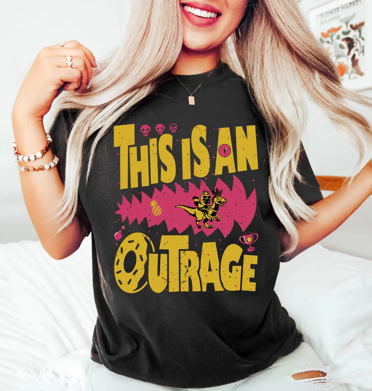This Is An Outrage Shirt, Princess Donut Cat Tshrit, Dungeon Crawler Carl Tee, Gift For LitRPG Lovers, Book Series Apparel