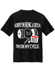 My Cycle Oversized Unisex Cotton Tee for Training Days Bold Graphics Crew Neck Short Sleeve Casual Top