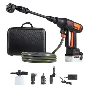 VEVOR Cordless Pressure Washer, Summervibes, 1200PSI MAX Portable Pressure Washer with Brushless Motor, 6-in-1 Nozzle & Water Hose, 4 Speed Adjustable, Battery Powered Handheld Power Cleaner for Home Garden Patio