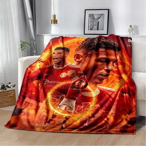Cristiano Ronaldo Blanket  CR7 Soft Flannel Blanket Football Fans Gifts Suitable For Sofa Beds Living Rooms Suitable For Children And Adults Birthday Gifts Holiday Party Home Decoration Halloween Blanket Christmas Blanket