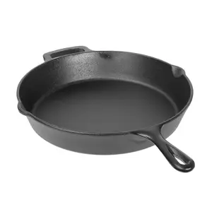 Pre-Seasoned Cast Iron Skillet 12 Inch Oven Safe Cooking Pan for Frying Sautéing and Boiling Versatile Cookware