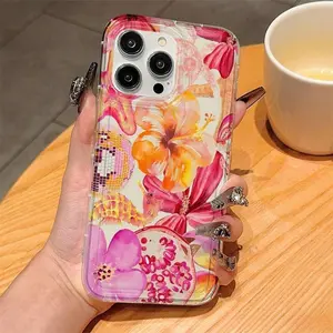 Floral Pattern Phone Case, Anti-drop Cellphone Protective Case, Total Protective Shockproof Mobile Phone Cover for iPhone 11 12 13 14 15 Pro Max, Casing