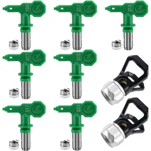 7 Pcs Airless Sprayer High Pressure Tips Reversible Spray Nozzle Tips with 2pcs Tip Guards for Airless Spray Guns (109, 211,315, 417, 515, 517, 623)