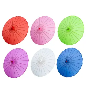 THY COLLECTIBLES Set of 6 Handmade 33" Open Bamboo Frame Japanese-Chinese Fabric Sunshade Umbrellas, Sunshading Parasols for Wedding Parties, Photography (6 Assorted Colors), Sunshade Umbrella