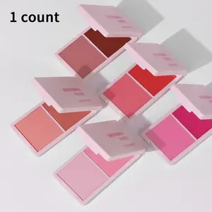 2 in 1 Cream & Powder Blush, 1 Count Long Lasting Waterproof Blusher, Silky Cream and Matte Powder Blush, High Pigment, Easy to Apply, Makeup Beauty Cosmetics