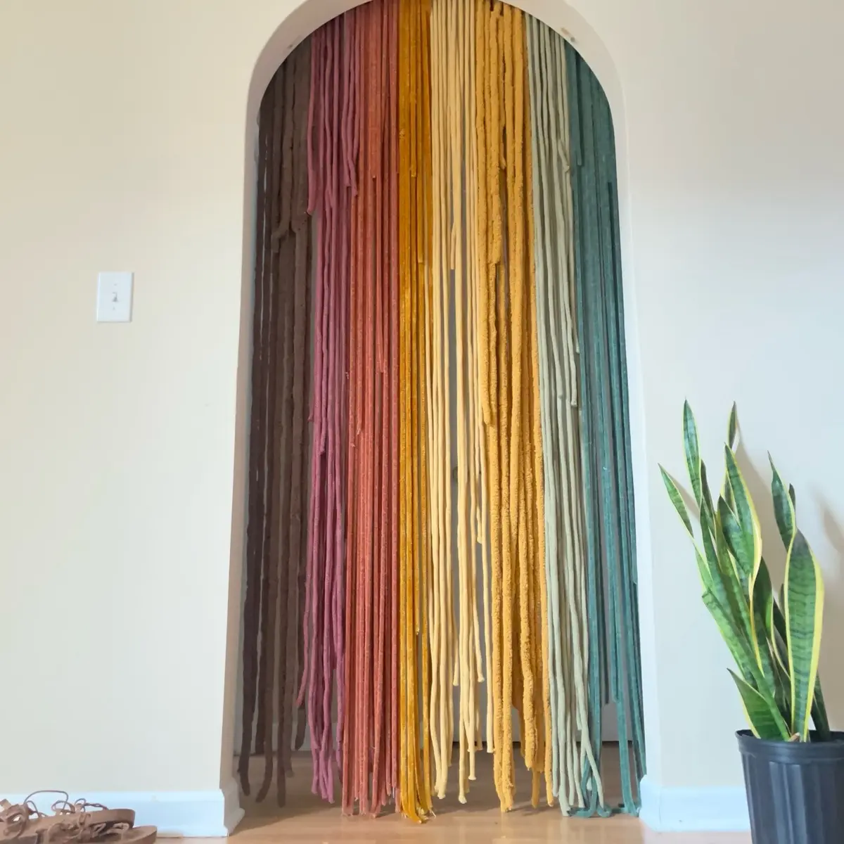 Cultu & Eart: 7ft - 8ft Amber Whisper Doorway Curtain | Create privacy | Divide Space