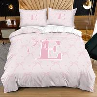 Pink letter bow quilt cover 4