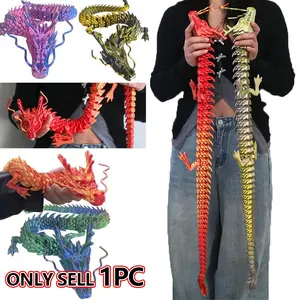 1pc large 3D printed dragon shaped statue, Pvc Collectible Statue, decorative sculptures, animal ornament, art color collectible, home office desktop, car decoration, Home Decor Ornaments