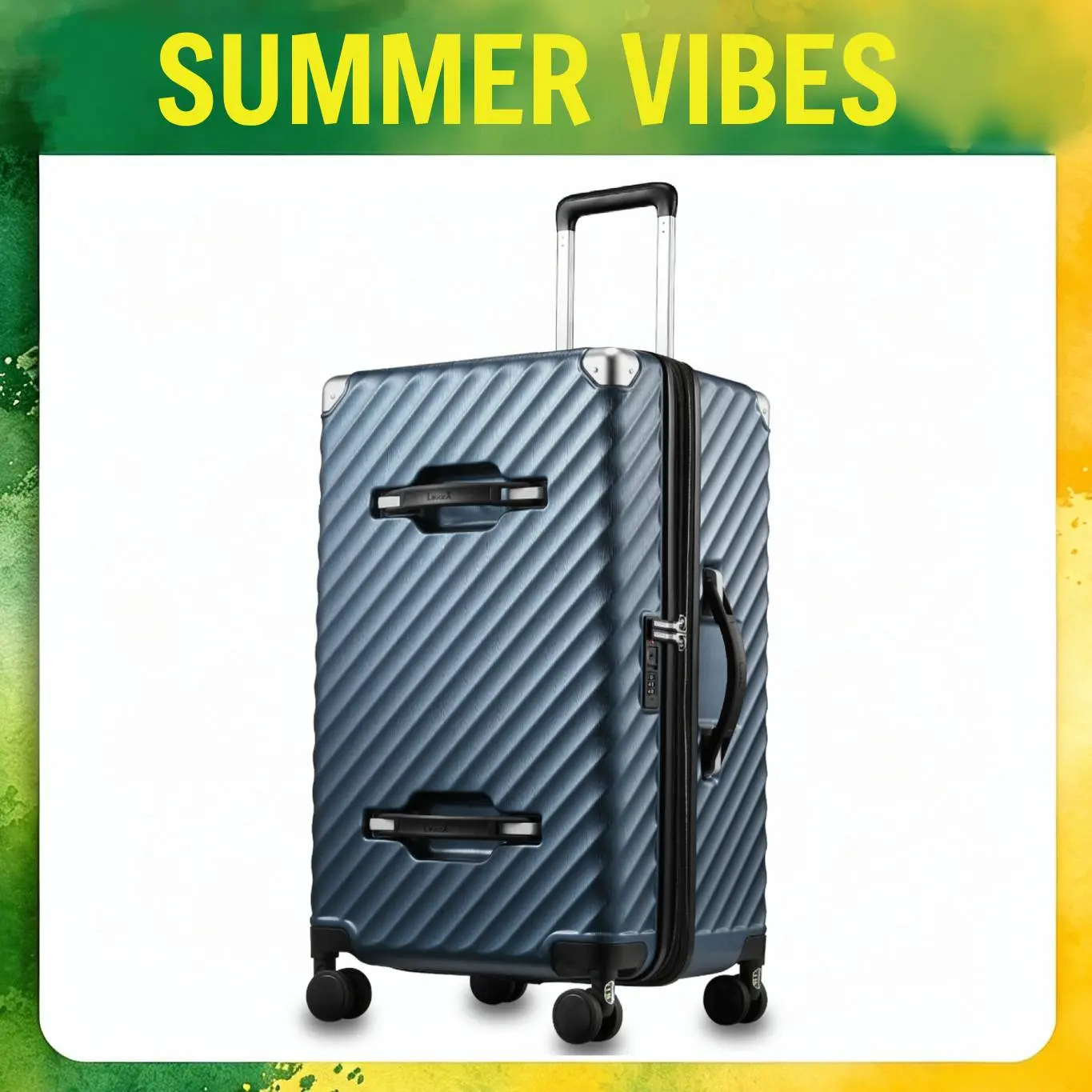 LUGGEX 28 Inch Trunk Luggage, Expandable PC Hard Shell Large Checked Suitcase with Shock - Absorbing Wheels & TSA Lock summervibes EX-Pro