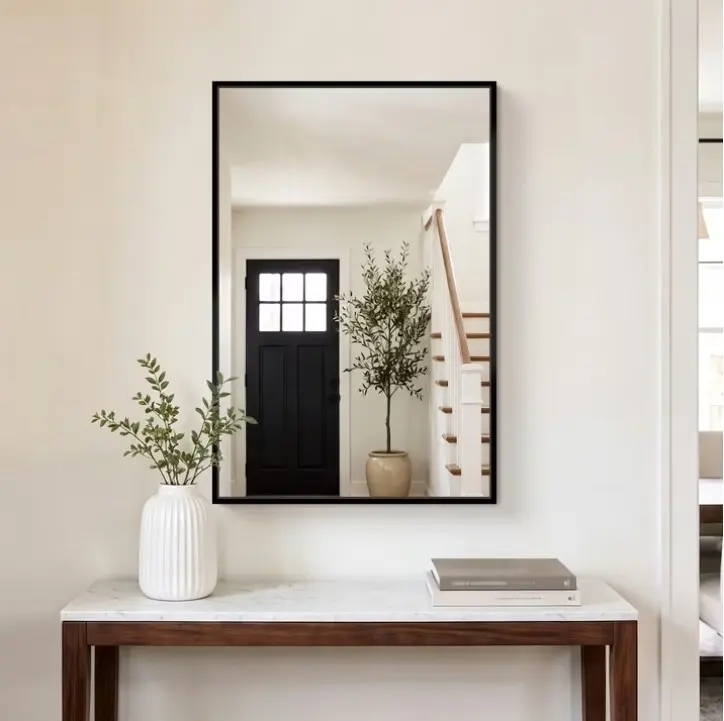 Mavora Max Bathroom Vanity Mirror 30” x 20” Wall Mirror with Rectangle Metal Frame, Black
