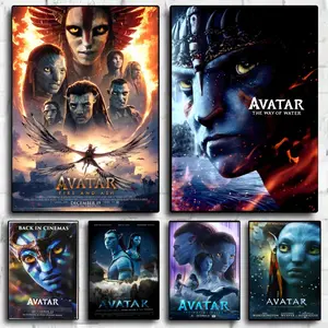 Classic Movie A-Avatar Poster Peel & Stick Poster Set Wall Art – Self-Adhesive Aesthetic Room Decor | Gallery-Quality Waterproof Fade & Scratch Resistant Prints | Living Room, Bedroom, Dorm Home Decoration Multiple Sizes