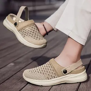 [Stylish|Lightweight] Stylish Lightweight Ladies' Knitted Flat Sports Sandals | Breathable And Comfortable Mesh Hole Shoes, Slip-Resistant And Wear-Resistant EVA Soles | Suitable for Both Indoor And Outdoor Use, Beach-Friendly Sandals, Elas